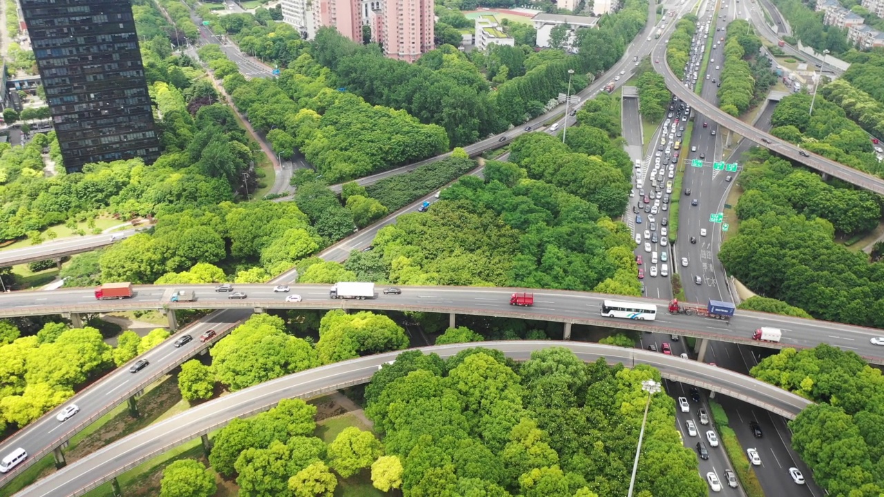 航拍城市高架桥视频素材