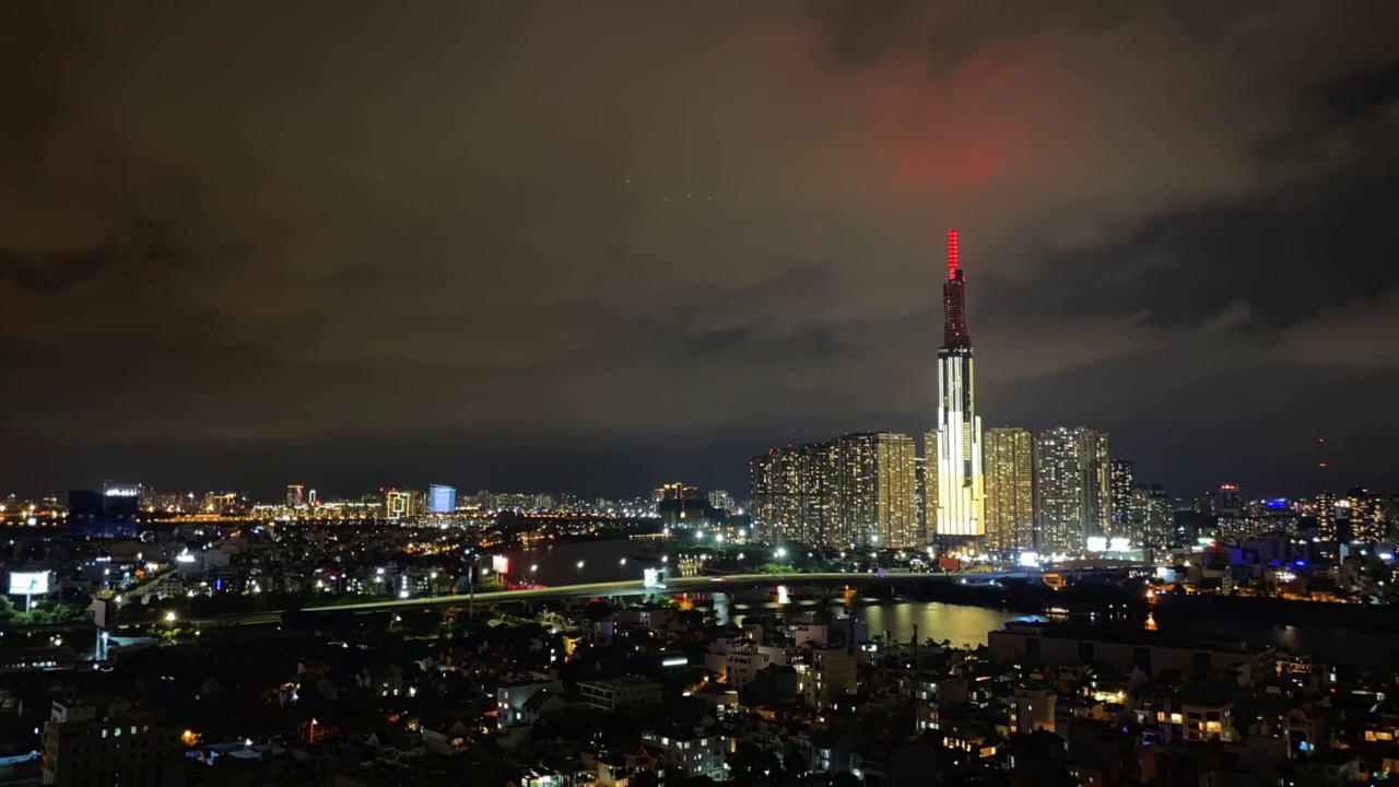 胡志明市时间流逝，平清区视野视频素材