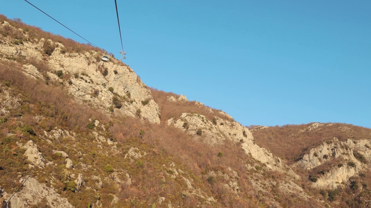 日落时分，缆车下山视频素材