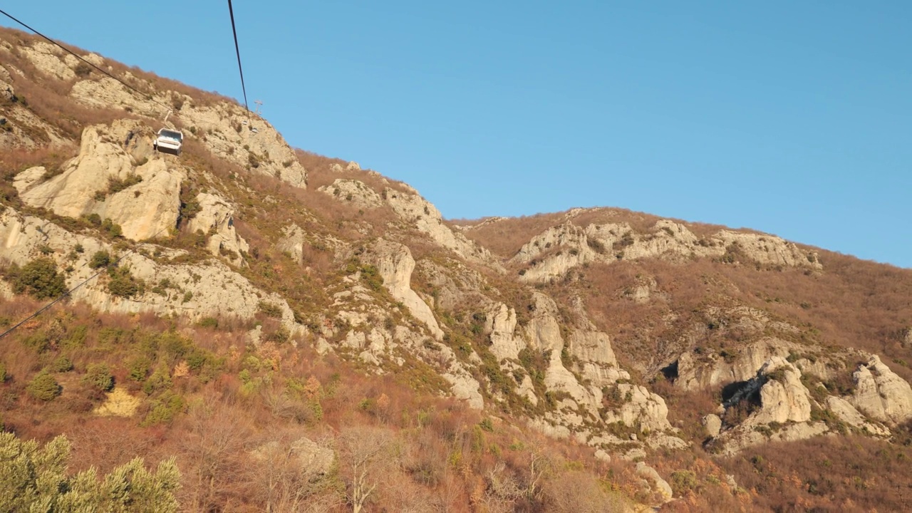 日落时分，缆车下山视频素材