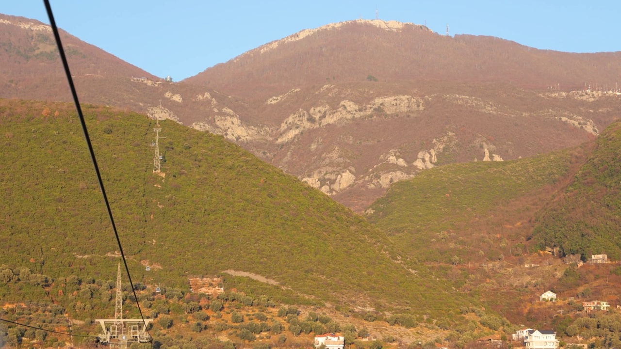 日落时分，缆车下山视频素材