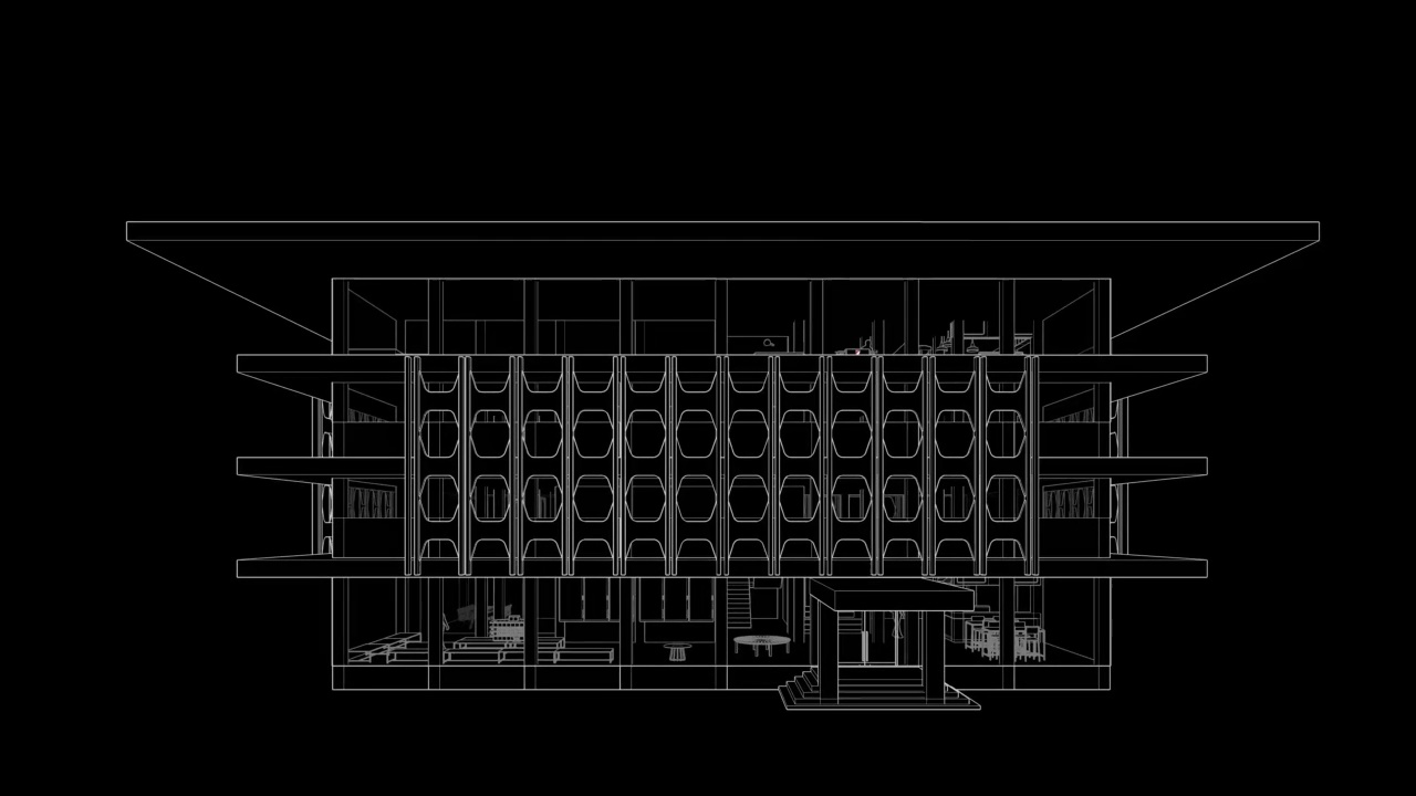 三维动画的建筑绘图循环视频下载