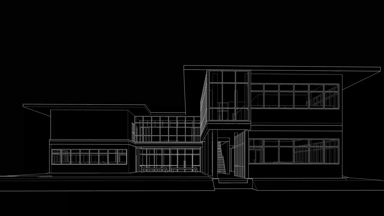 三维动画的建筑绘图循环视频下载
