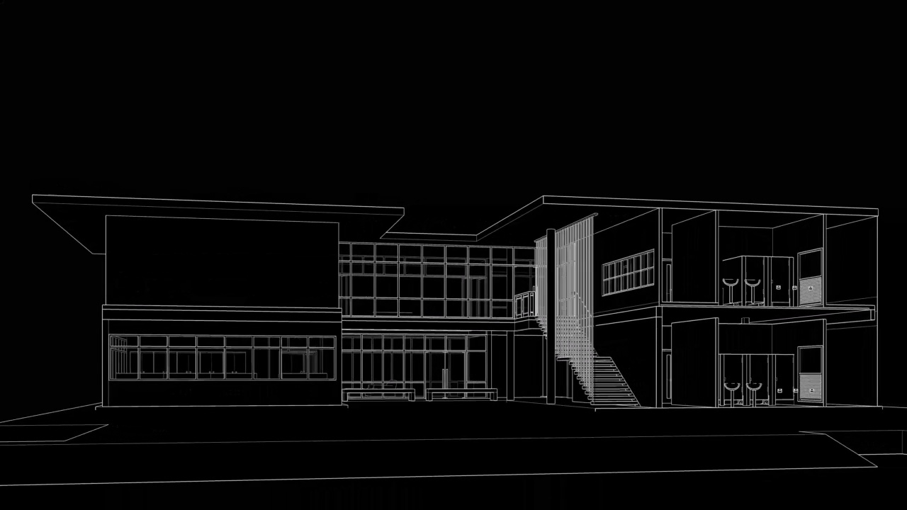三维动画的建筑绘图循环视频下载