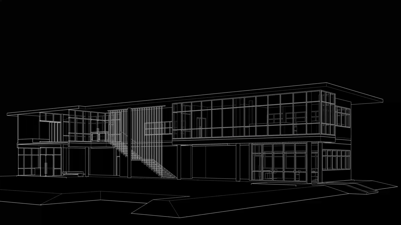 三维动画的建筑绘图循环视频下载
