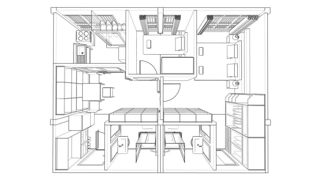 三维动画的建筑绘图循环视频下载