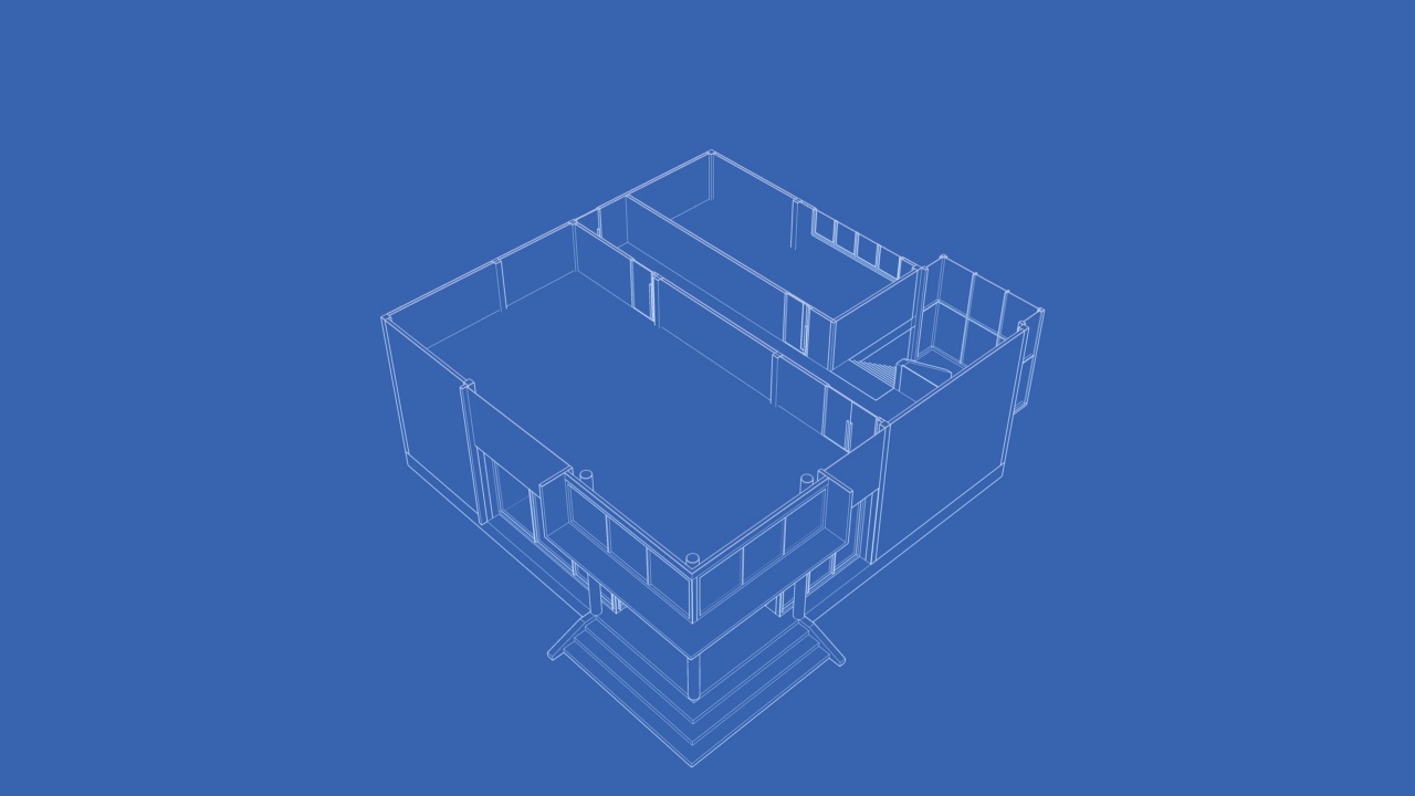 三维动画的建筑绘图循环视频下载