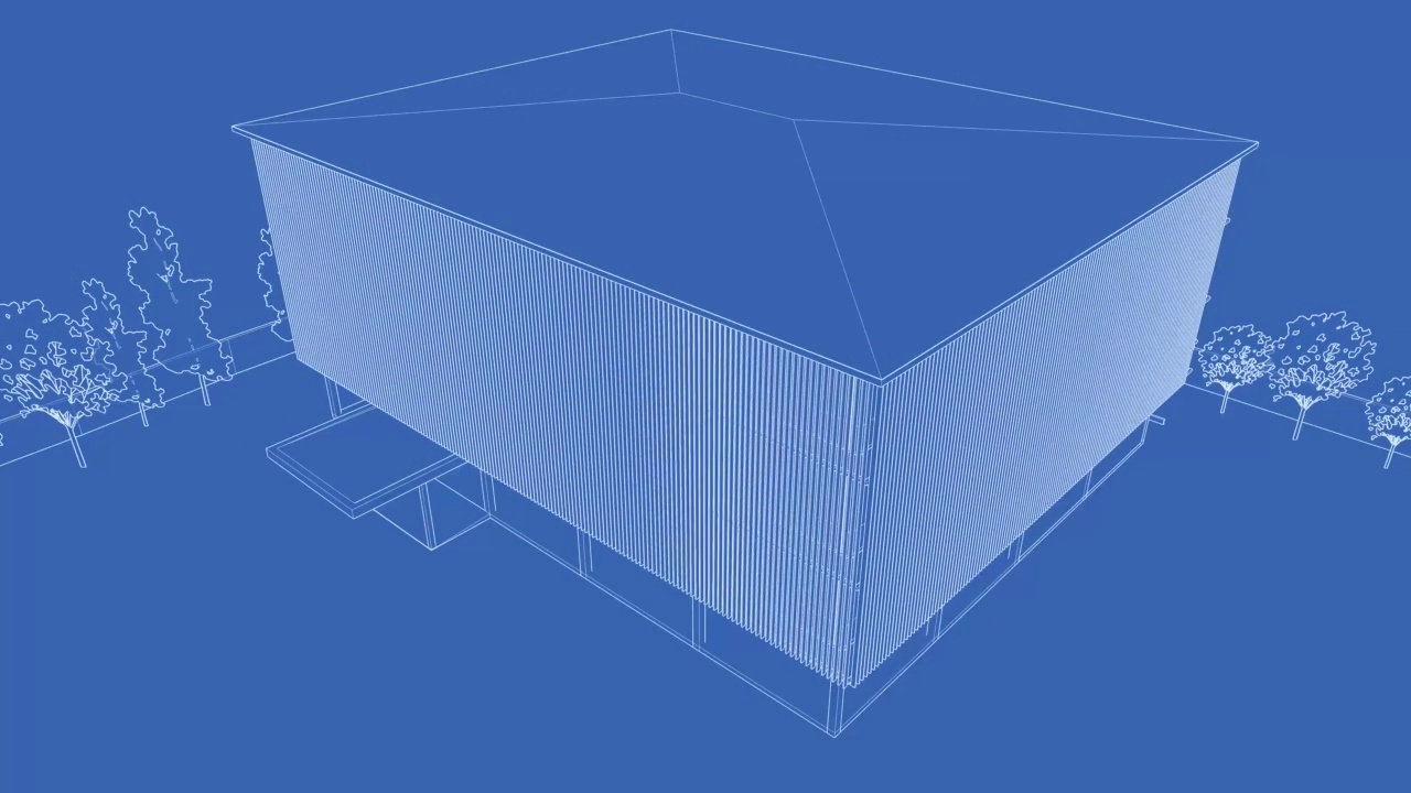 三维动画的建筑绘图循环视频下载