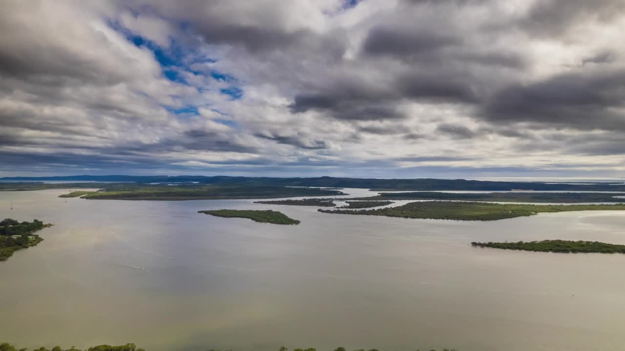 Hyperlapse Time Lapse Aerial雅各布斯井莫尔顿湾海洋日落日出空中水路视频素材