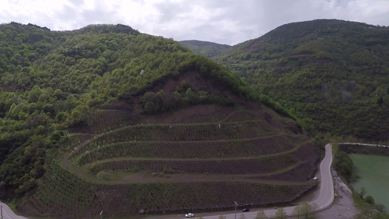 空中山岳公路视频素材