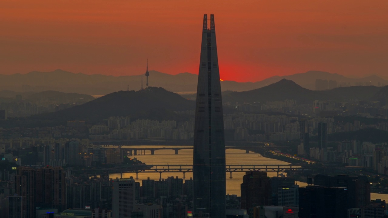 韩国夏天最受欢迎的日落景点。视频素材