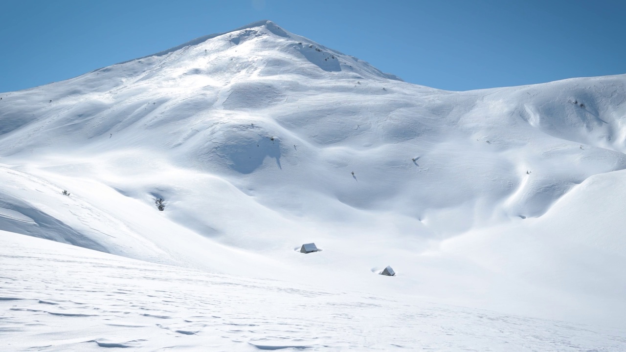 阿尔巴尼亚的阿尔卑斯山脉，勒普什的雪山视频素材