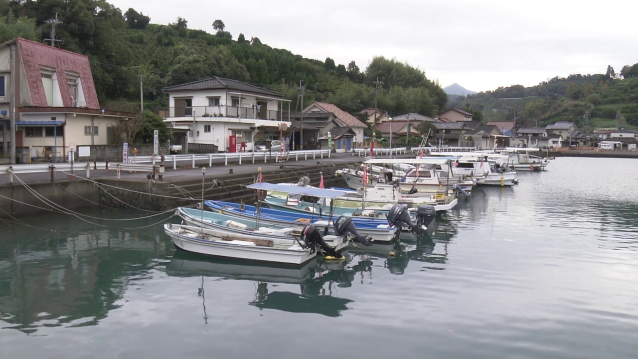 日本熊本莫渡渔港视频素材