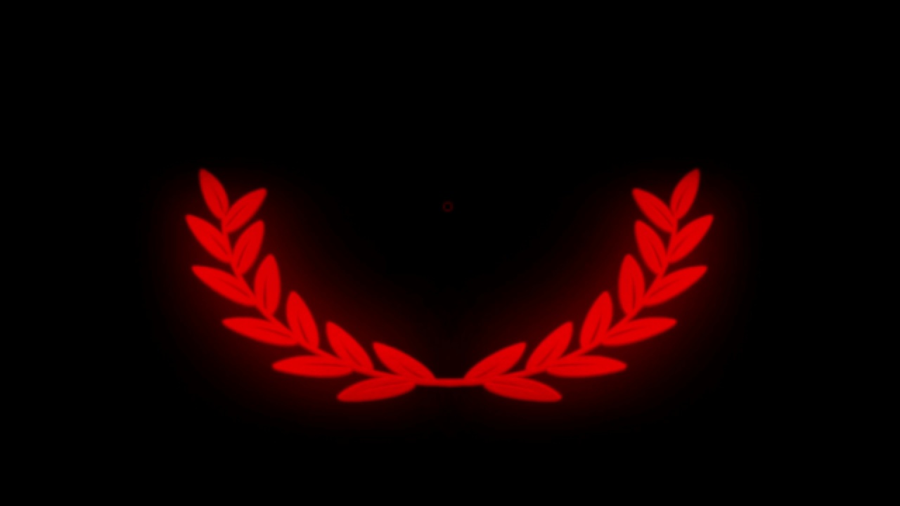 动画红叶分离设计标志在黑色背景。视频素材