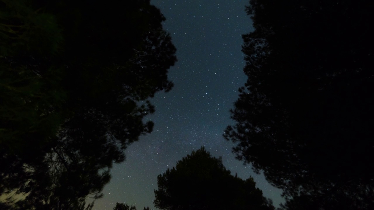 托斯卡纳夜空中移动恒星的时间流逝视频素材