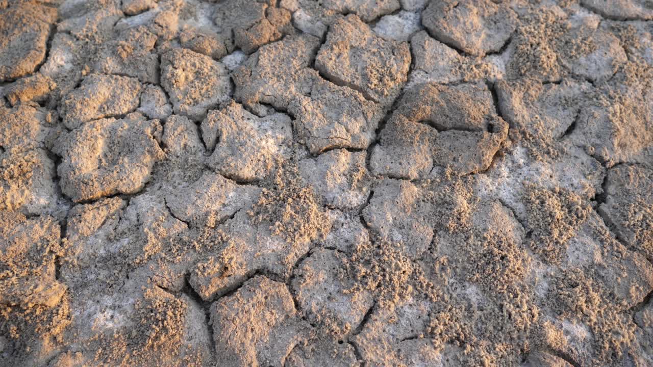 龟裂的土地非常干燥的土壤质地视频素材