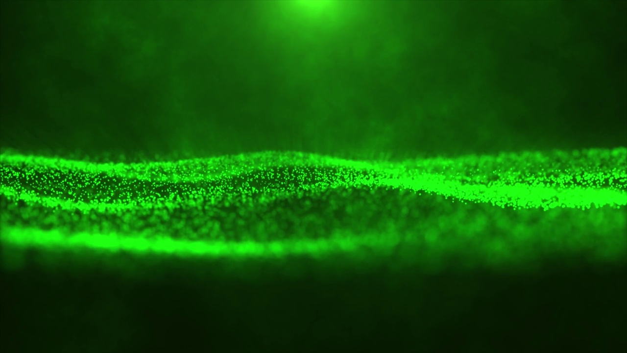 绿色波浪颜色抽象数字粒子背景视频素材