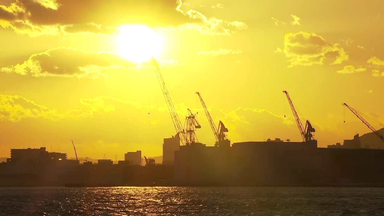 神户夕阳港，兵库，日本视频素材