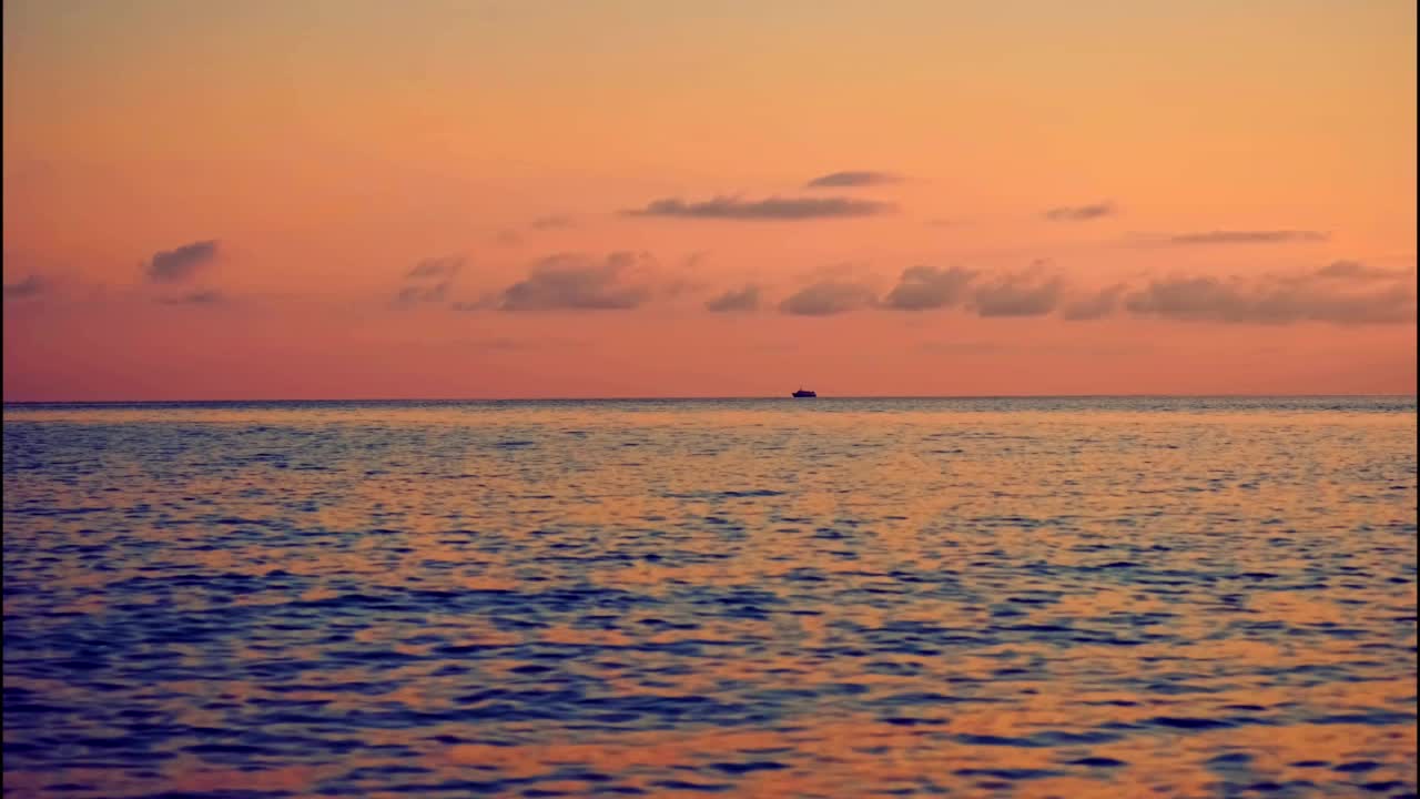 美丽的日落海景的电影摄影视频素材