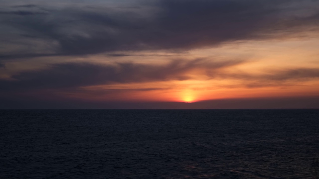 海上日落地平线。视频素材