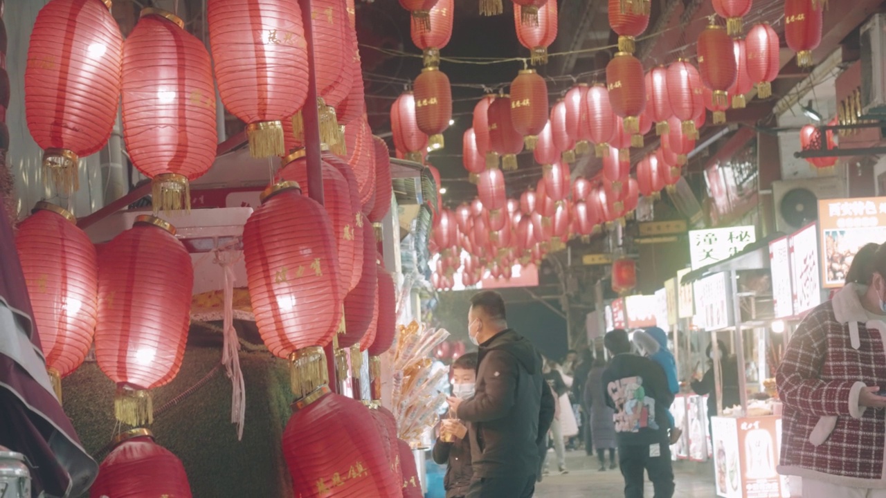 中国传统的红灯笼用来庆祝节日视频素材