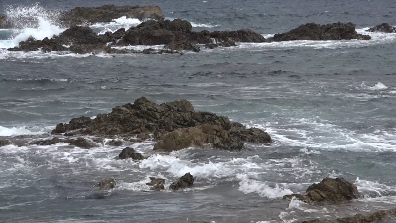 日本鹿儿岛屋久岛的海浪风景视频素材