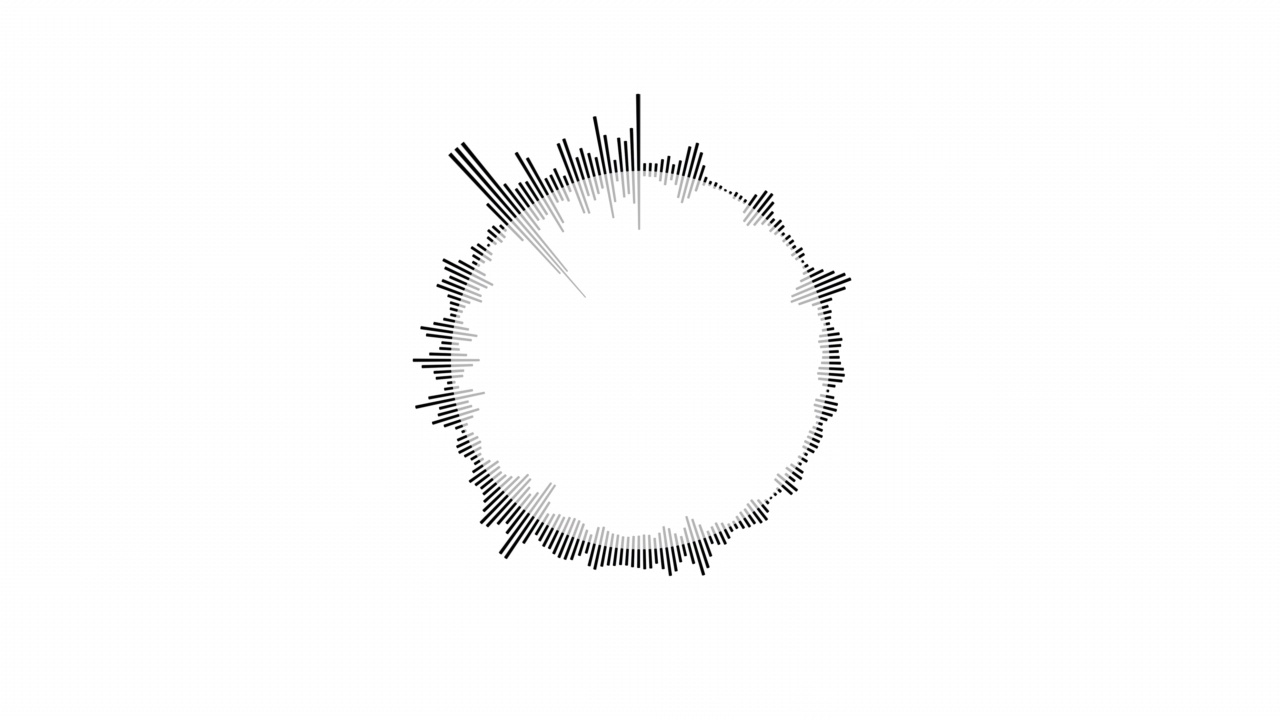 圆形黑色音频声波-可循环视频素材