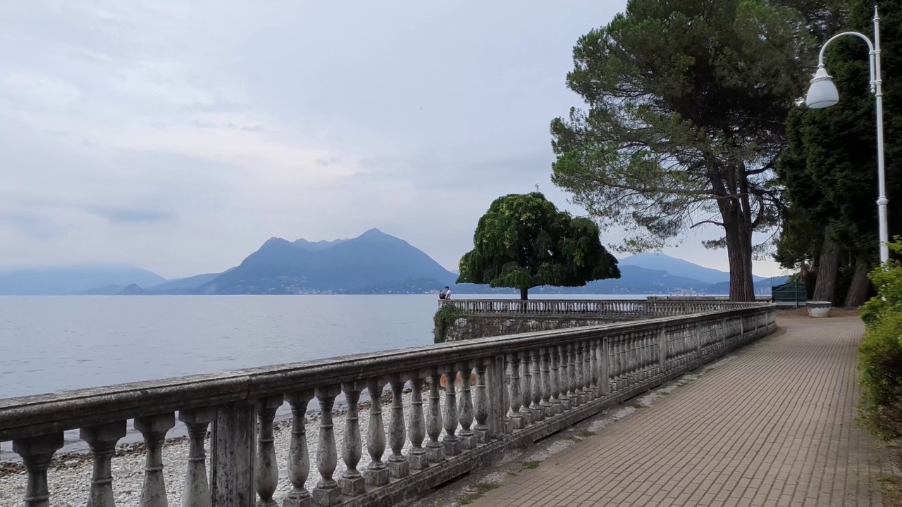 位于皮埃蒙特的马乔雷湖全景视频素材