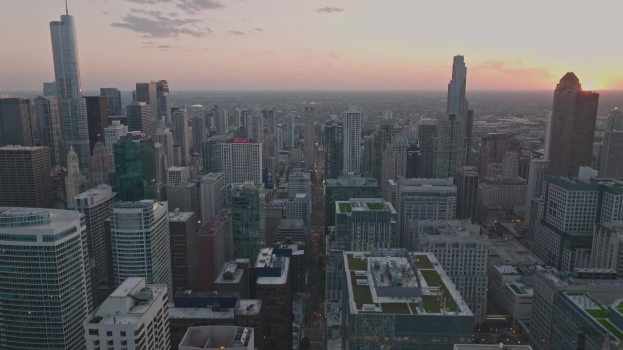 美丽的芝加哥市中心天际线背景视频素材