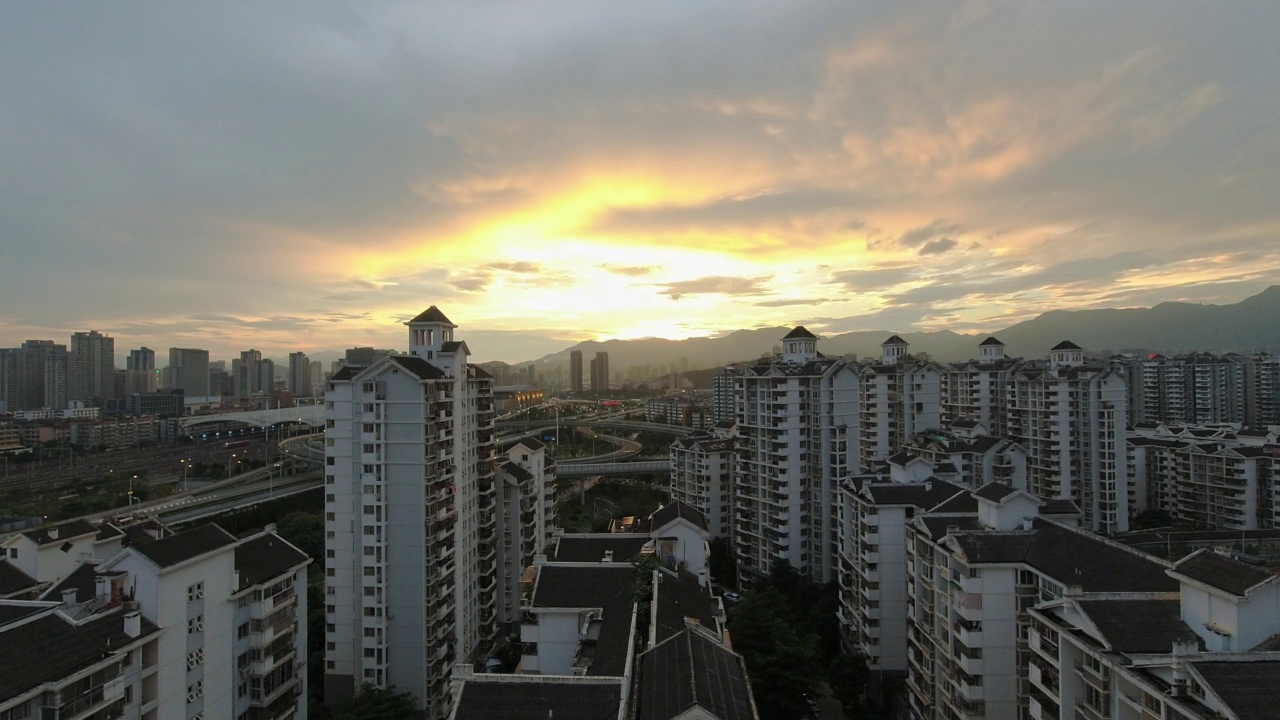 城市的日落延时摄影视频素材