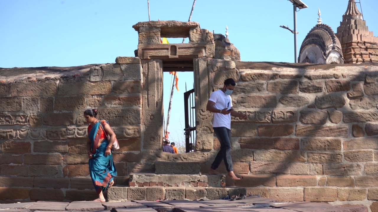 Chausath Yogini mandir或寺庙，印度Bhedaghat。视频素材