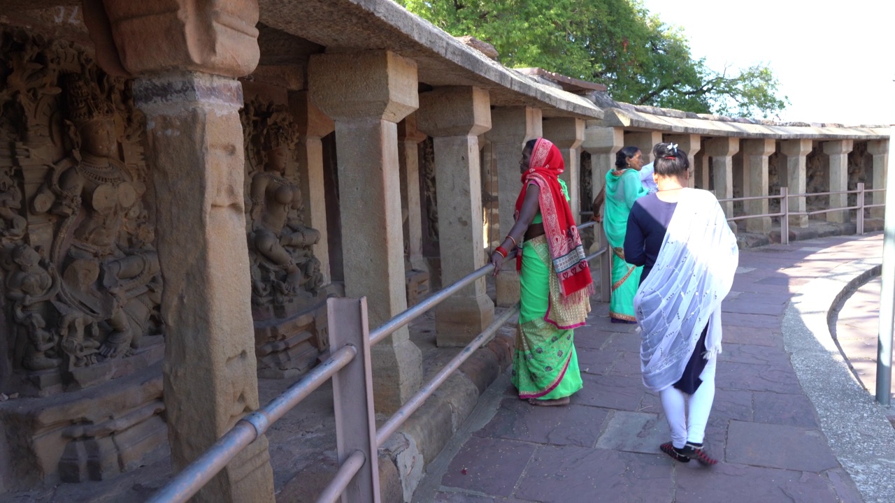 Chausath Yogini mandir或寺庙，印度Bhedaghat。视频素材