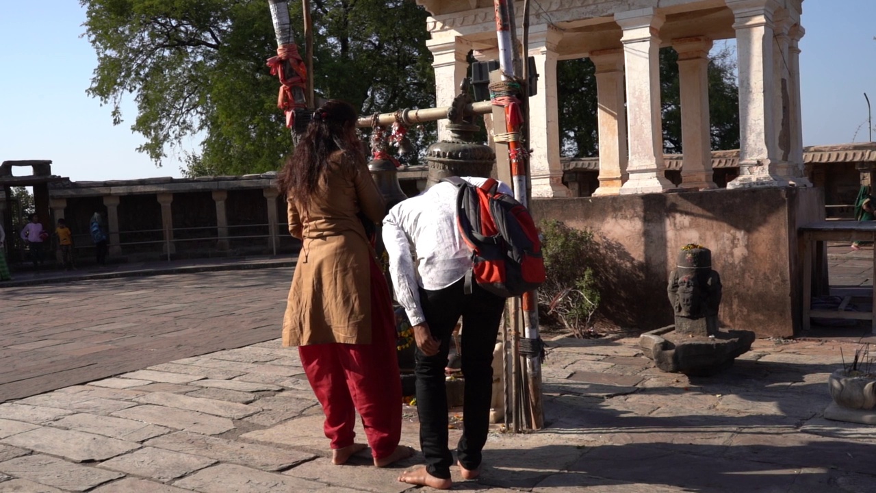 Chausath Yogini mandir或寺庙，印度Bhedaghat。视频素材