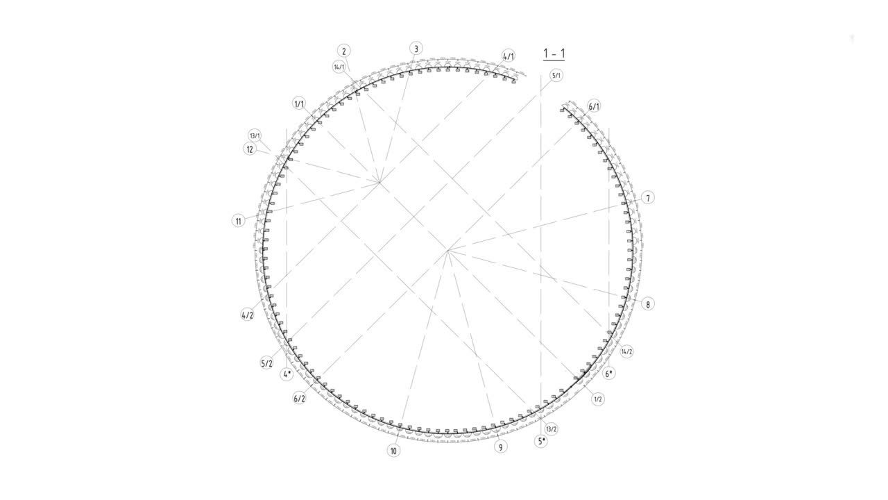 建筑图纸动画。建筑平面图，铅笔画。商业中心的设计方案。视频素材