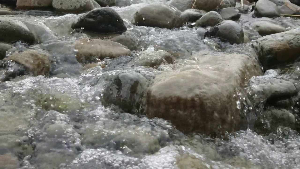 河流在岩石间流动视频素材