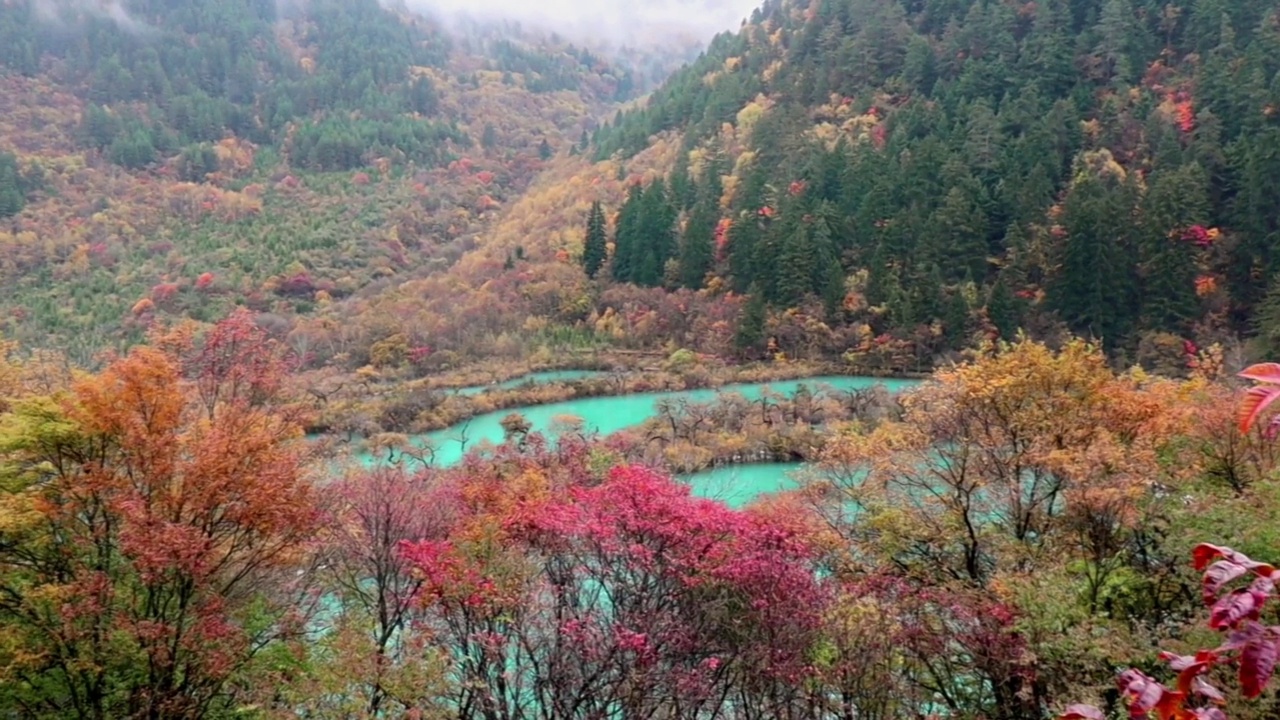 中国，风景秀丽，四川九寨沟，风景名胜区视频素材