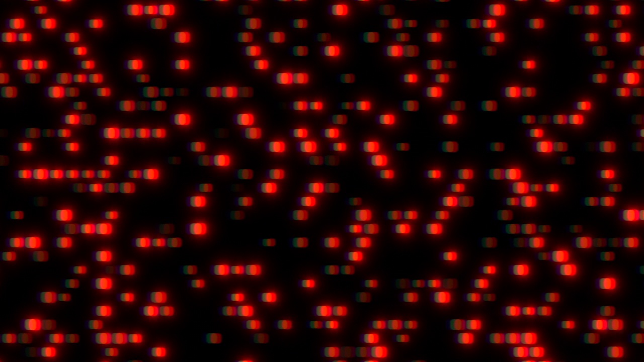带有噪声效应的霓虹灯抽象红色数字点视频素材