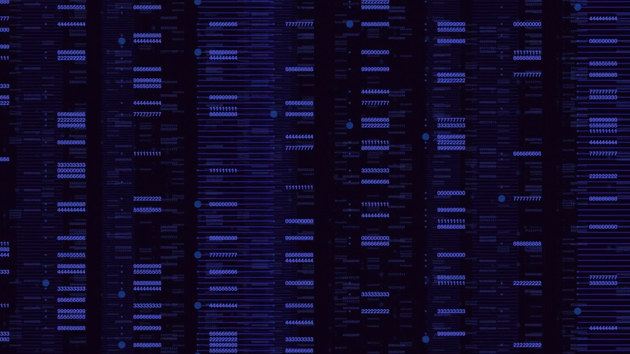 运动随机蓝色的数字和线矩阵视频素材