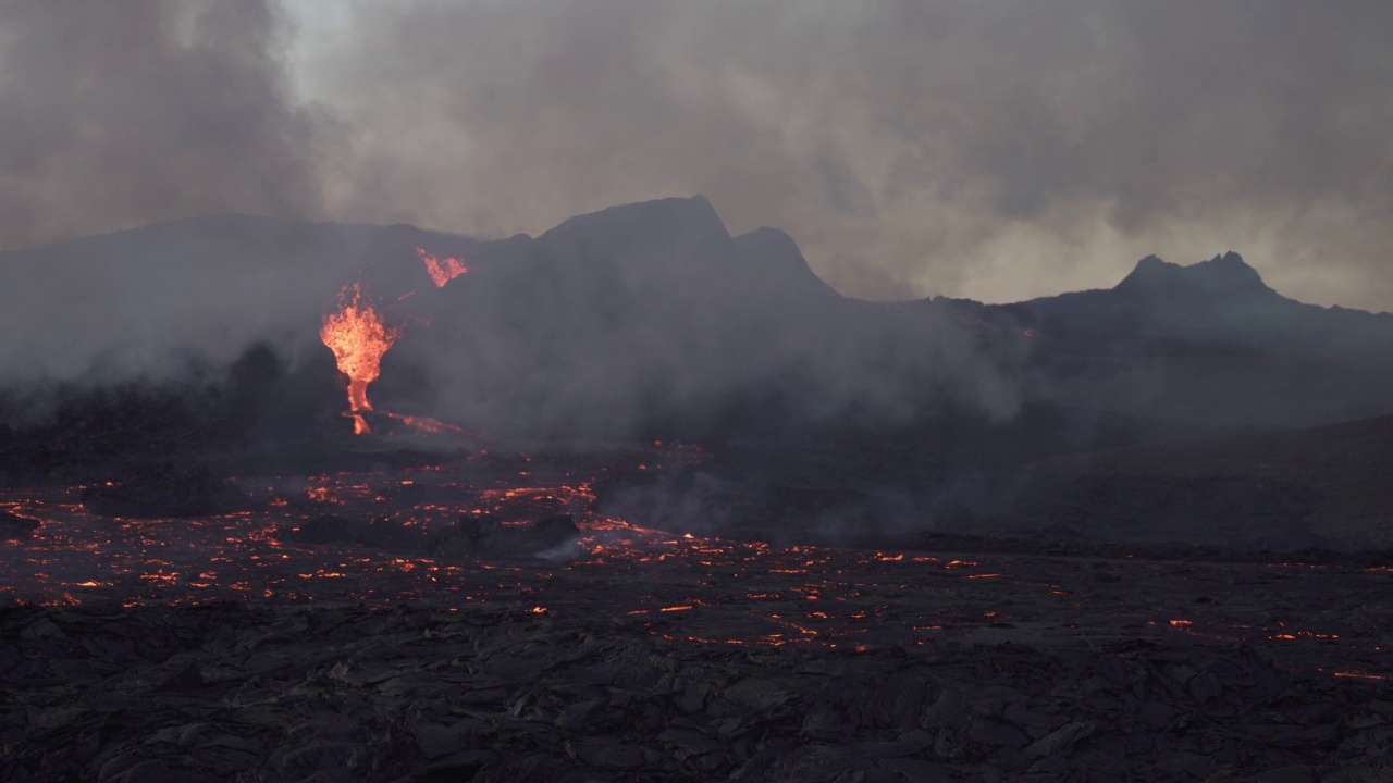 火山喷发景观原始荒地冰岛2021年视频素材