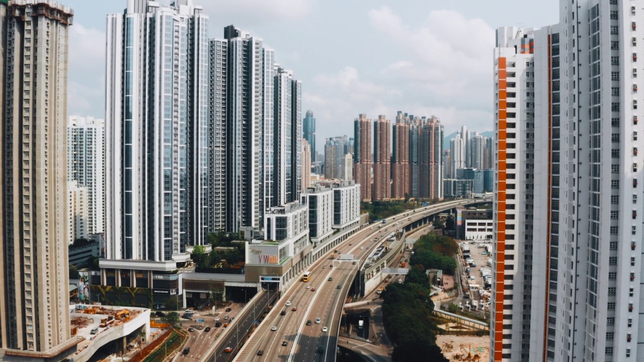 香港市区鸟瞰图视频素材