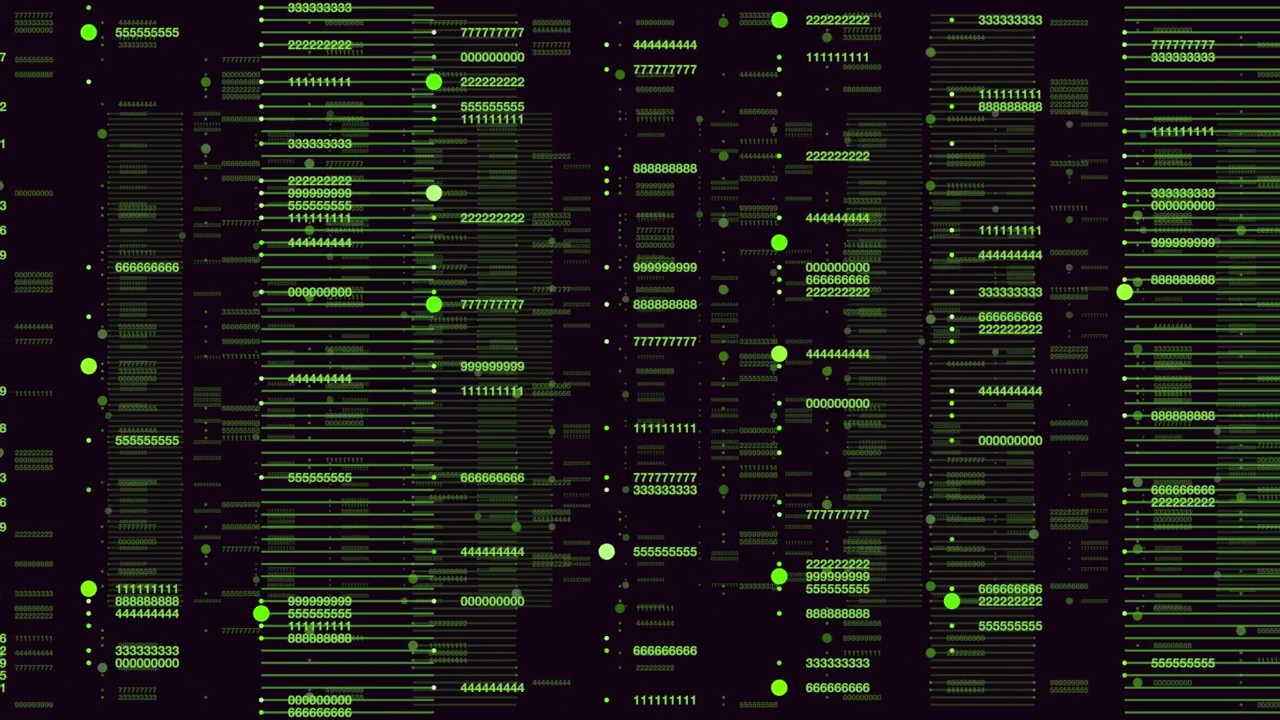 运动绿色的数字和线矩阵视频素材