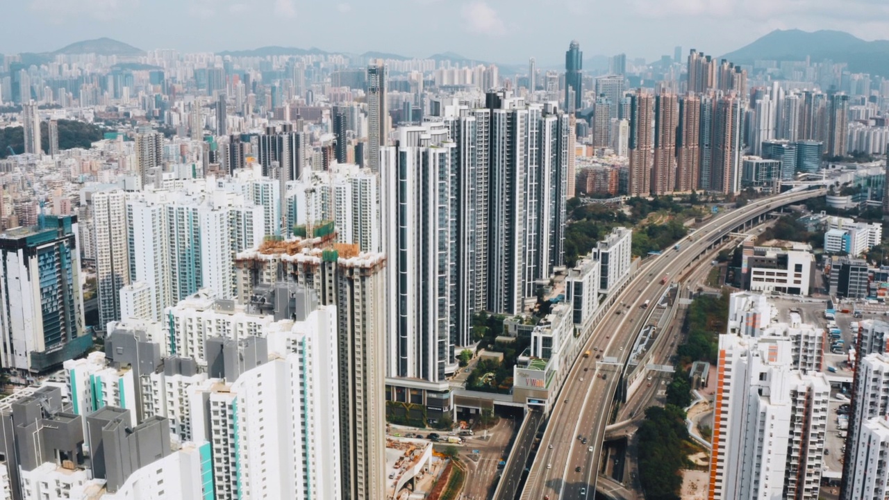 香港市区鸟瞰图视频素材