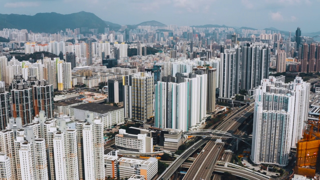 香港市区鸟瞰图视频素材