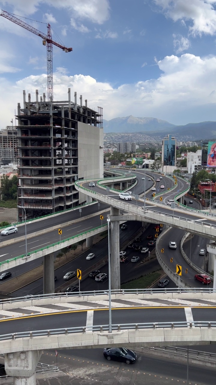 墨西哥城高架公路十字路口视频素材