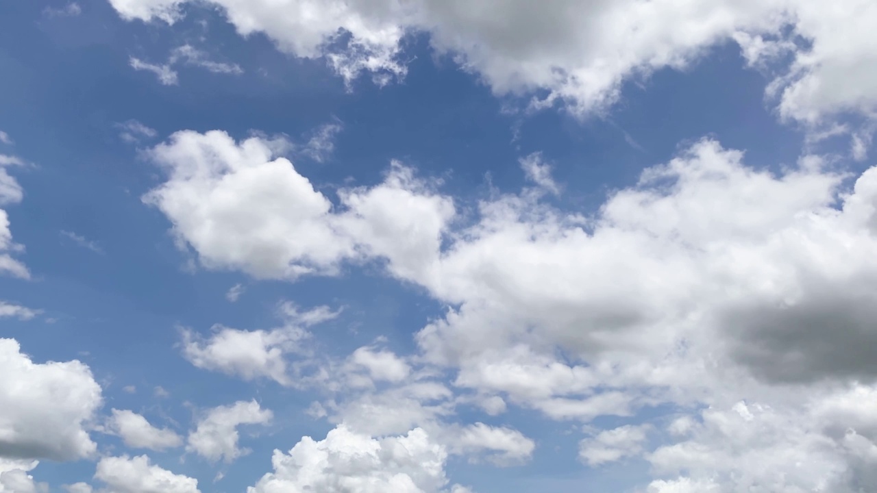 蓝色的天空与云彩时间流逝，天空-云视频素材