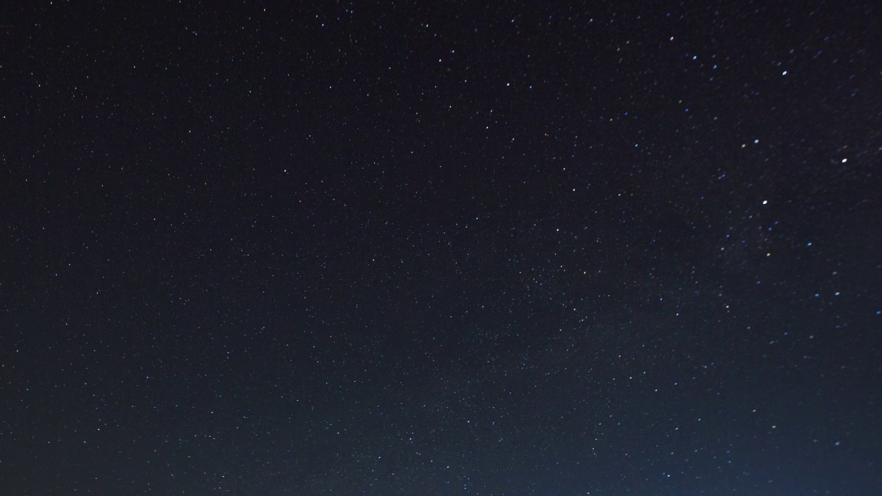 星空从日落到黑暗。恒星在夜间围绕北极星旋转的运动。视频素材