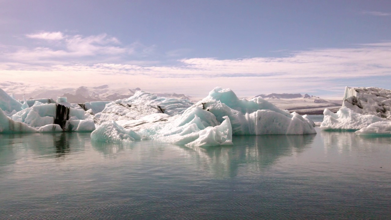 冰岛Jökulsárlón冰山泻湖冰岛4K视频Jokulsarlon视频素材