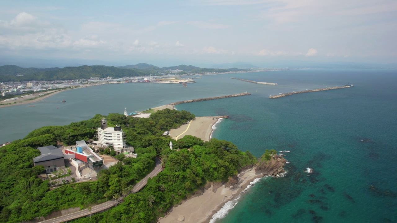 高知县著名旅游景点桂滨的航拍视频视频素材