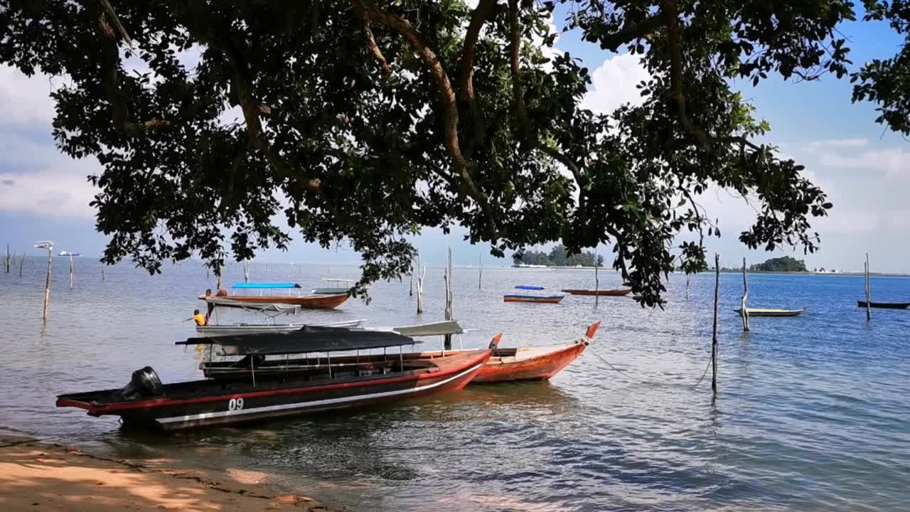 晴天的海滩和海景视频素材