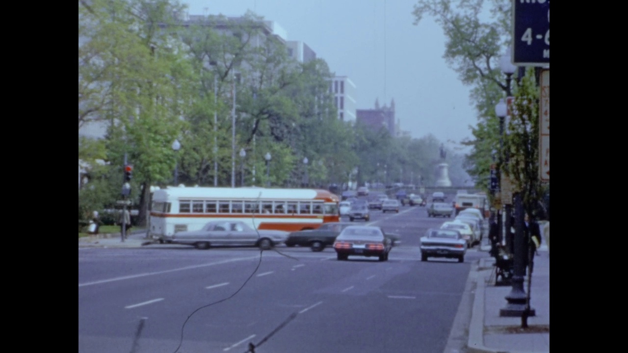 美国1972年，华盛顿特区街景视频素材